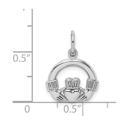 14K Weißgold Claddagh Charm
