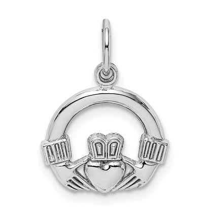 14K Weißgold Claddagh Charm