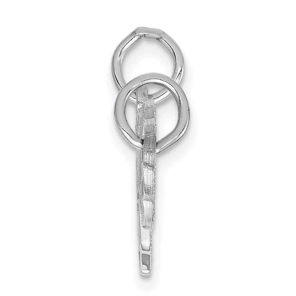 14K Weißgold Schlüssel- und Herz-Trennbar-Charm