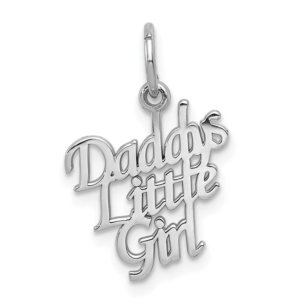 14K Weißgold Daddy Little Mädchen Charm