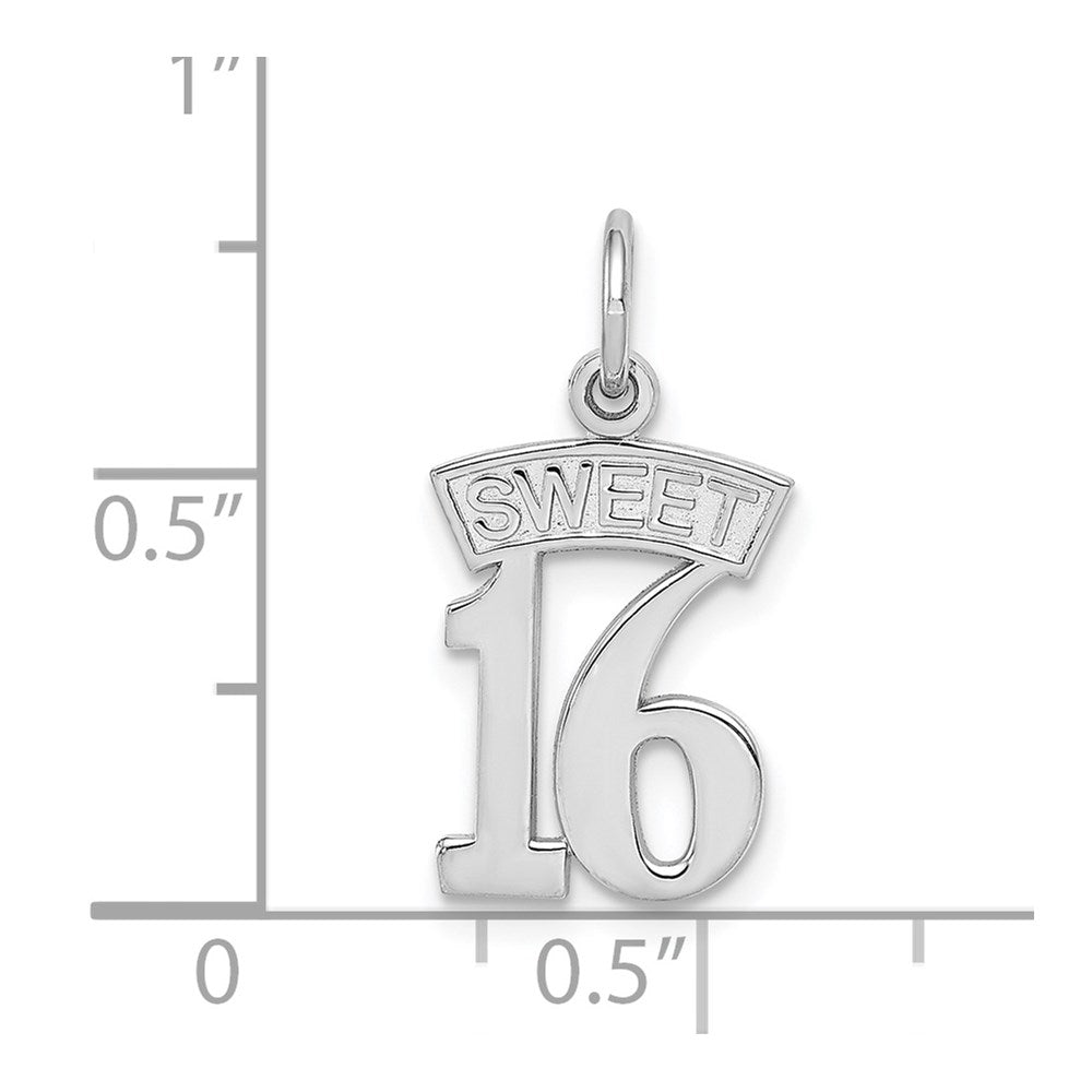 14K Weißgold Süß 16 Charm