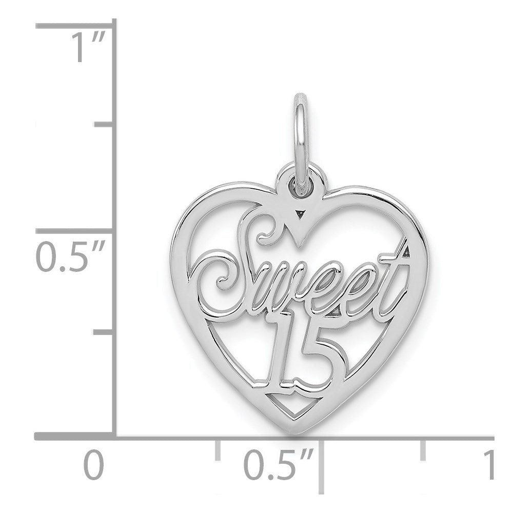 14K Weißgold Süß 15 Charm