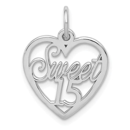 14K Weißgold Süß 15 Charm