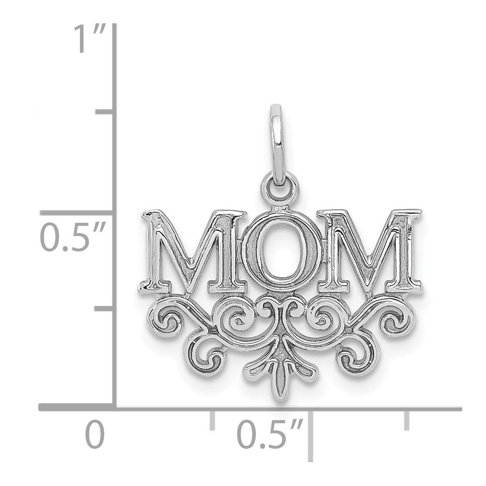 14K Weißgold Mama Charm