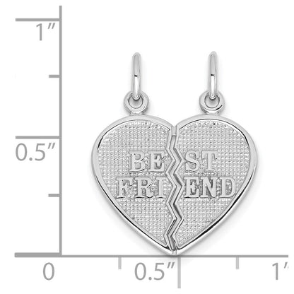 14 Karat Weißgold „BESTE FREUNDIN" teilbarer Charm