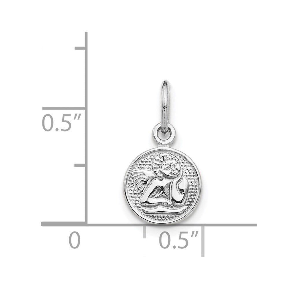 14K Weißgold Klein Poliert Engel Charm