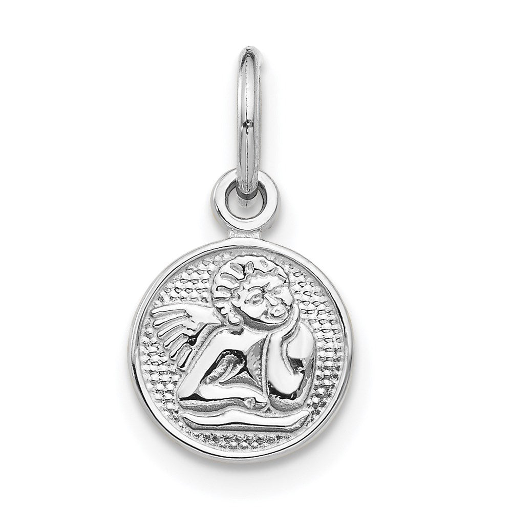 14K Weißgold Klein Poliert Engel Charm
