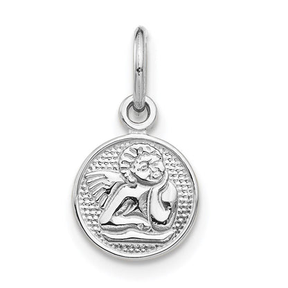 14K Weißgold Klein Poliert Engel Charm