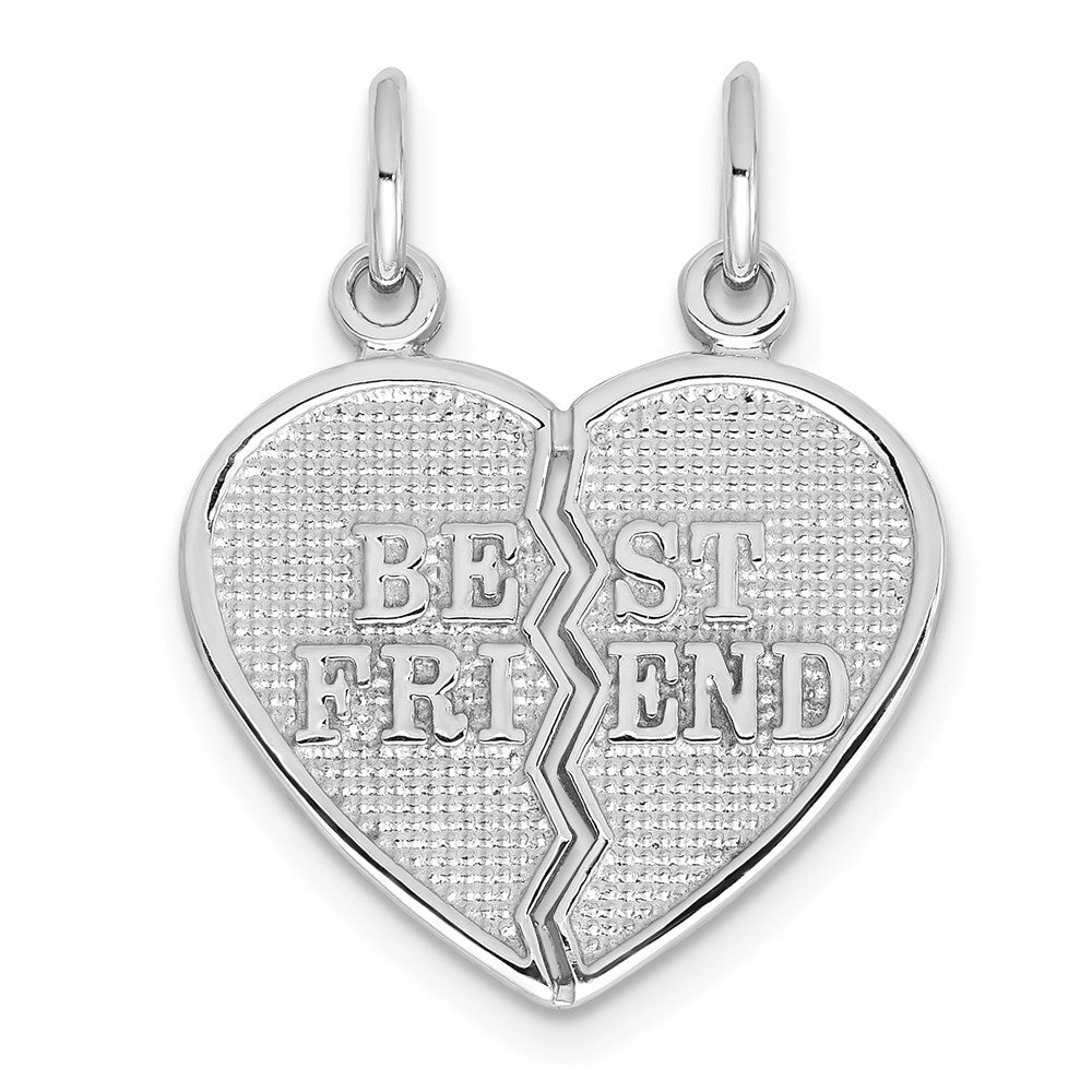 14 Karat Weißgold „BESTE FREUNDIN" teilbarer Charm
