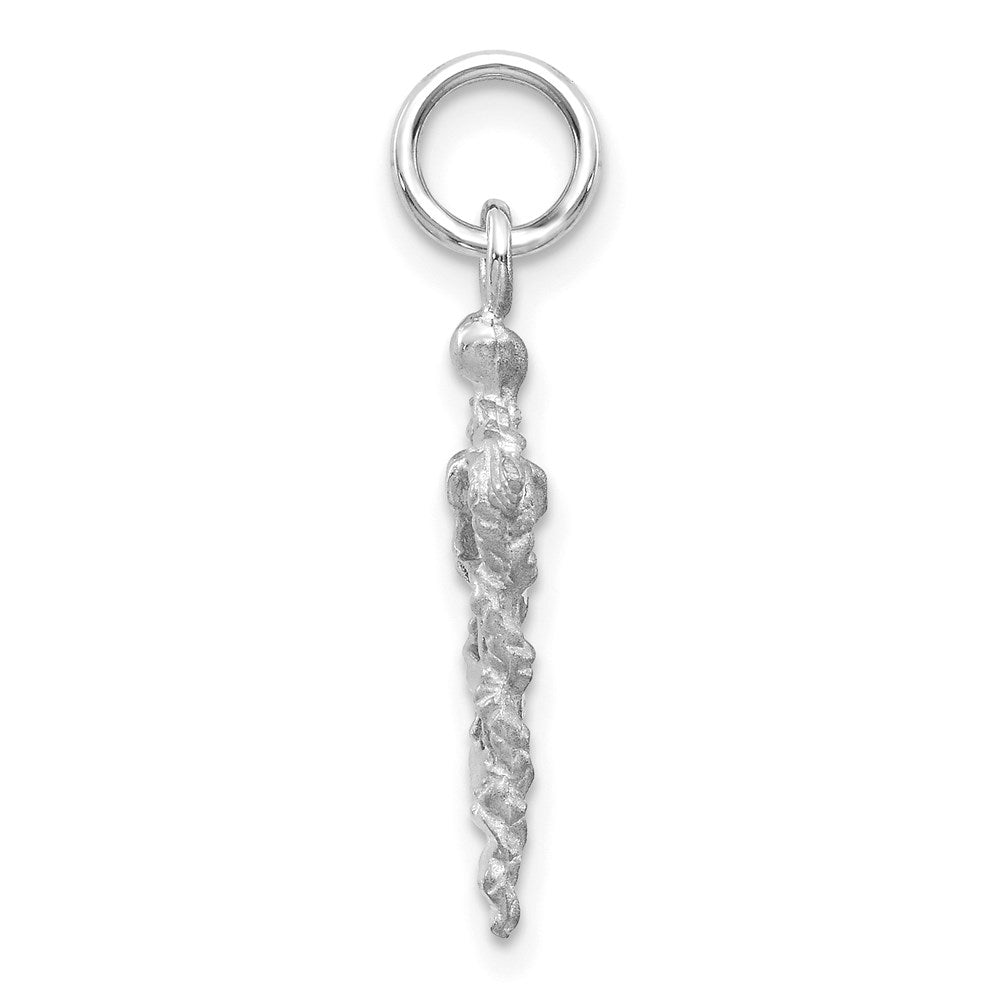 14K Weißgold 3-d Caduceus Charm