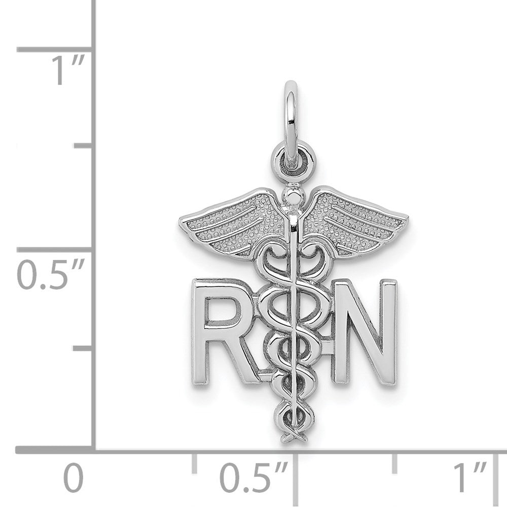 14K Weißgold Rn Registered Krankenschwester Charm