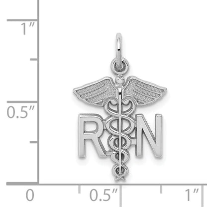 14K Weißgold Rn Registered Krankenschwester Charm