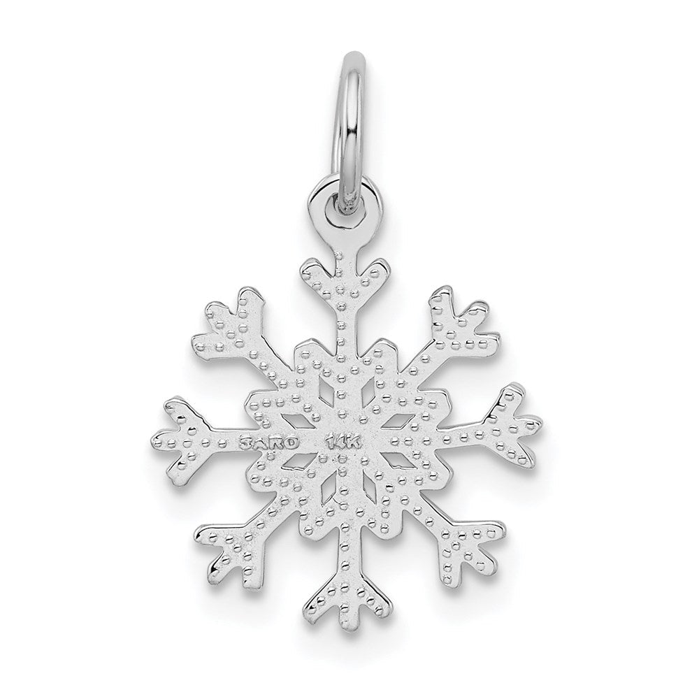 14K Weißgold Schneeflocke Charm
