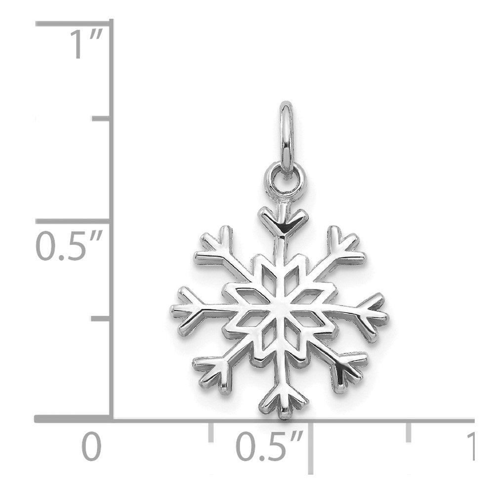 14K Weißgold Schneeflocke Charm