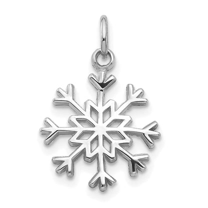 14K Weißgold Schneeflocke Charm