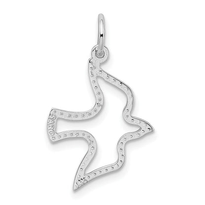 14K Weißgold Taube Charm