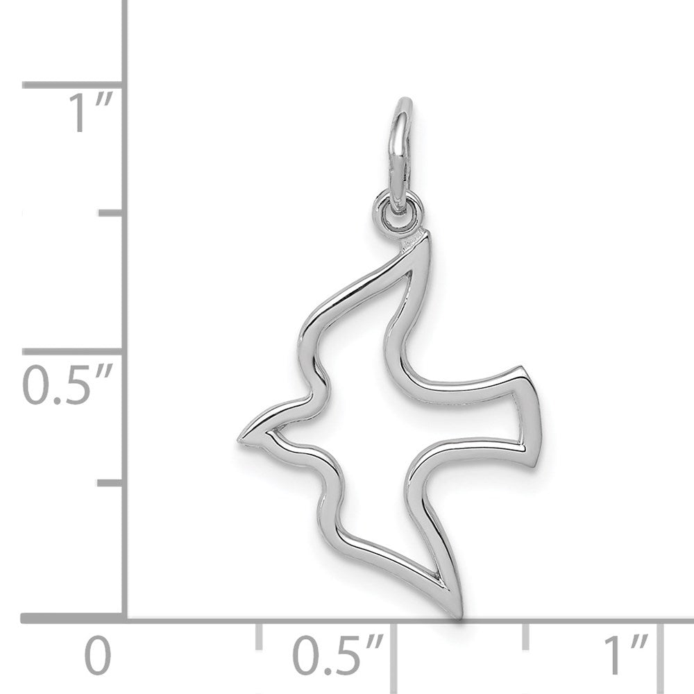 14K Weißgold Taube Charm