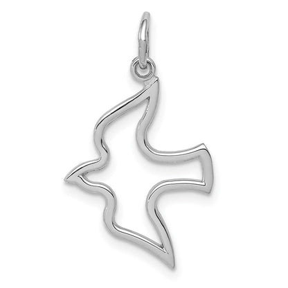 14K Weißgold Taube Charm