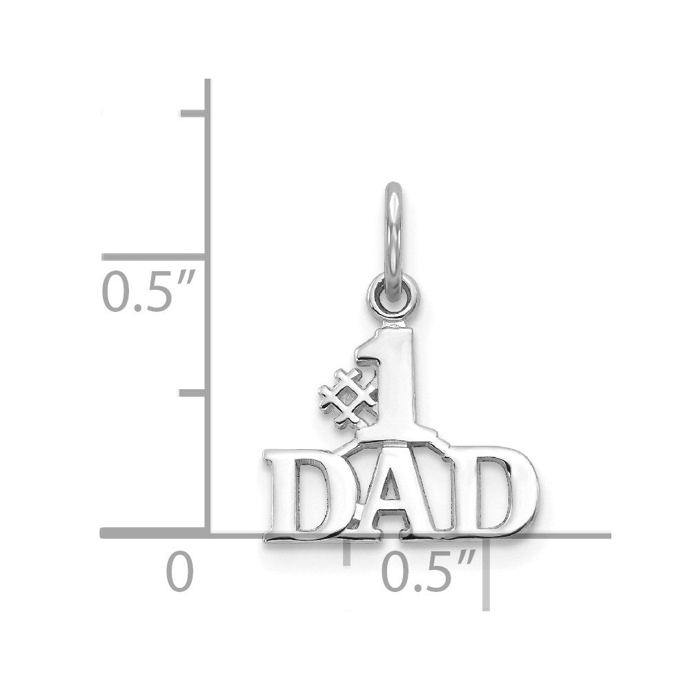 14K Weißgold #1 Dad Charm