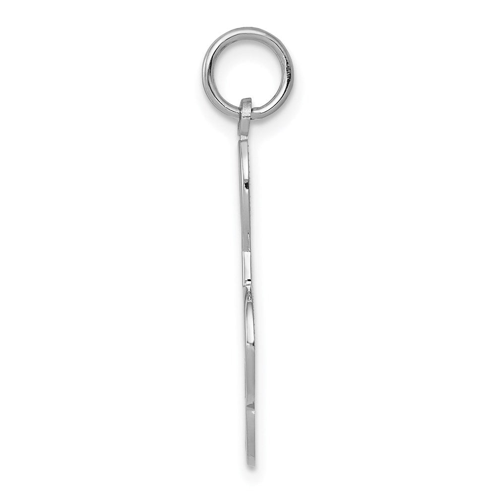 14K Weißgold Noten Schlüssel Charm