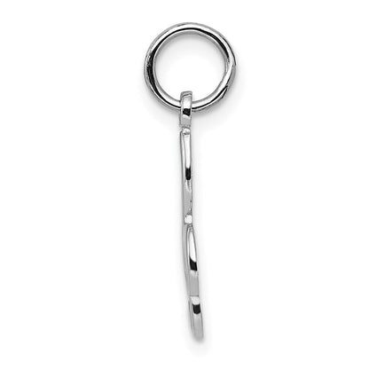 14K Weißgold Noten Schlüssel Charm
