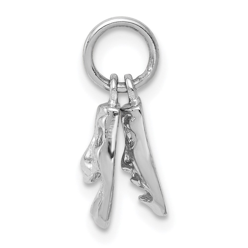 14K Weißgold Comedy/tragedy 2-piece Charm