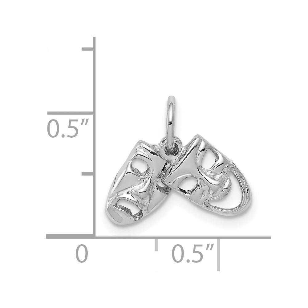 14K Weißgold Comedy/tragedy 2-piece Charm