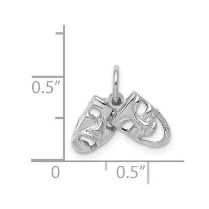 14K Weißgold Comedy/tragedy 2-piece Charm