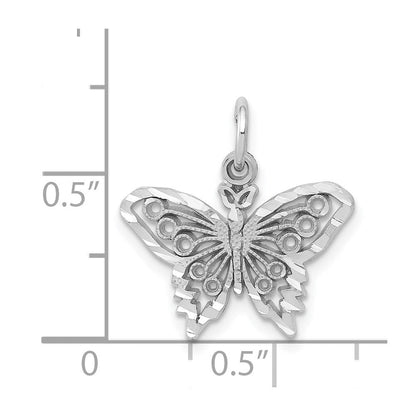 14K Weißgold Schmetterling Charm