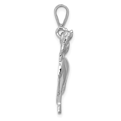 14K Weißgold Pferd Charm