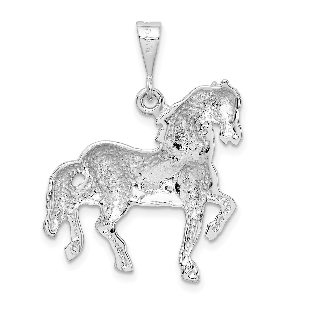 14K Weißgold Pferd Charm