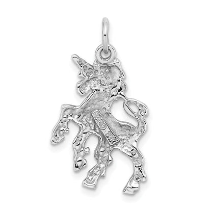 14K Weißgold Einhorn-Charm