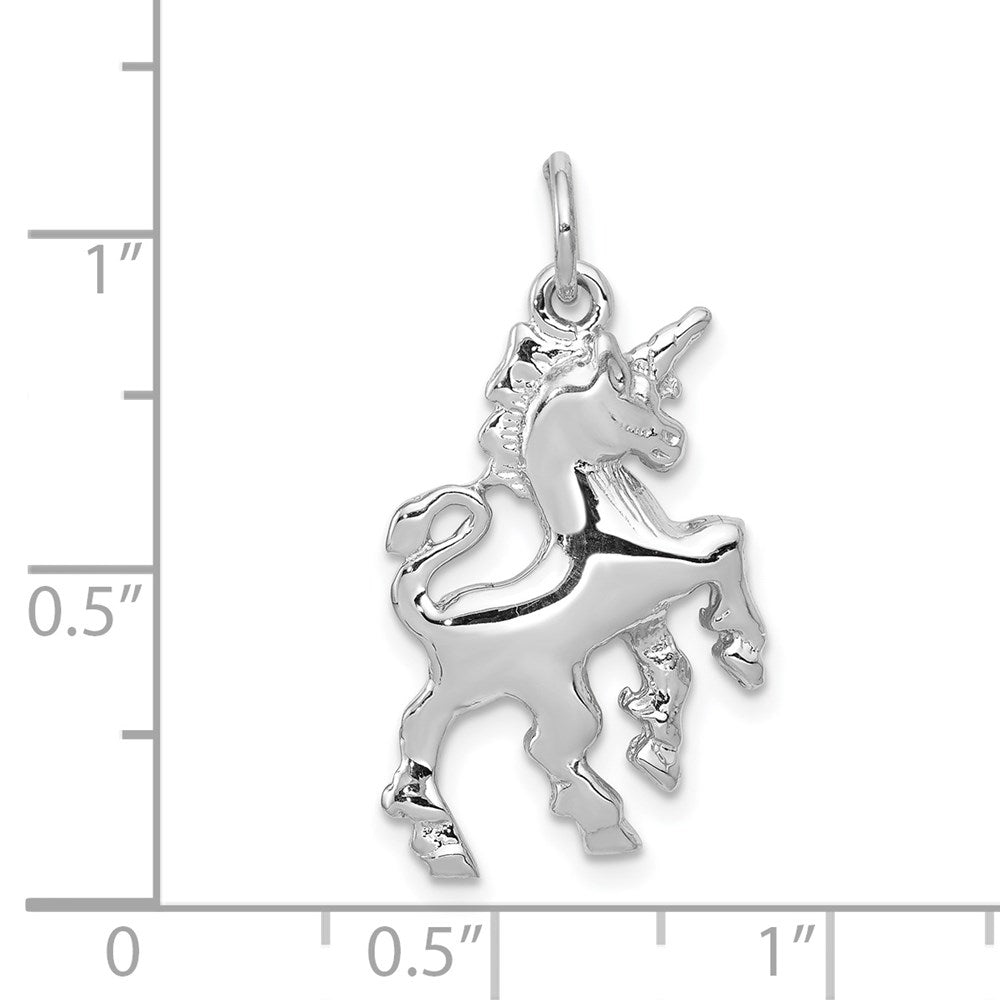 14K Weißgold Einhorn-Charm