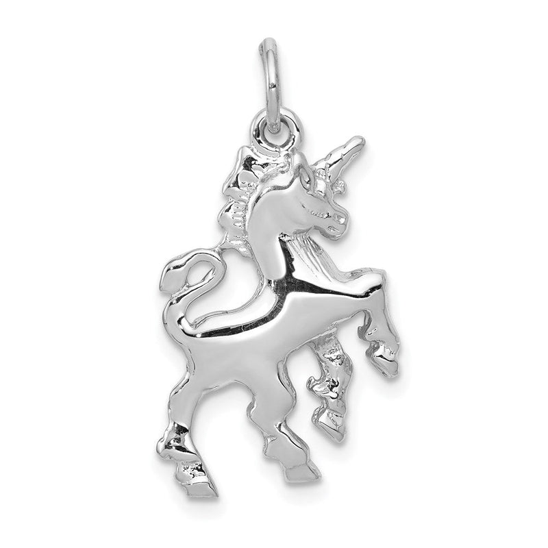 14K Weißgold Einhorn-Charm