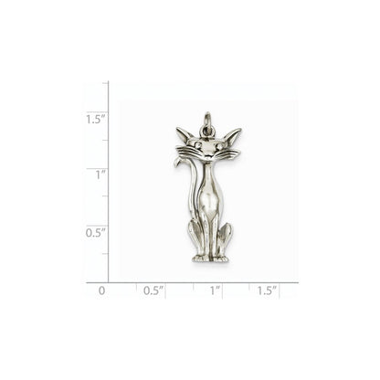 14K Weißgold Katzencharm
