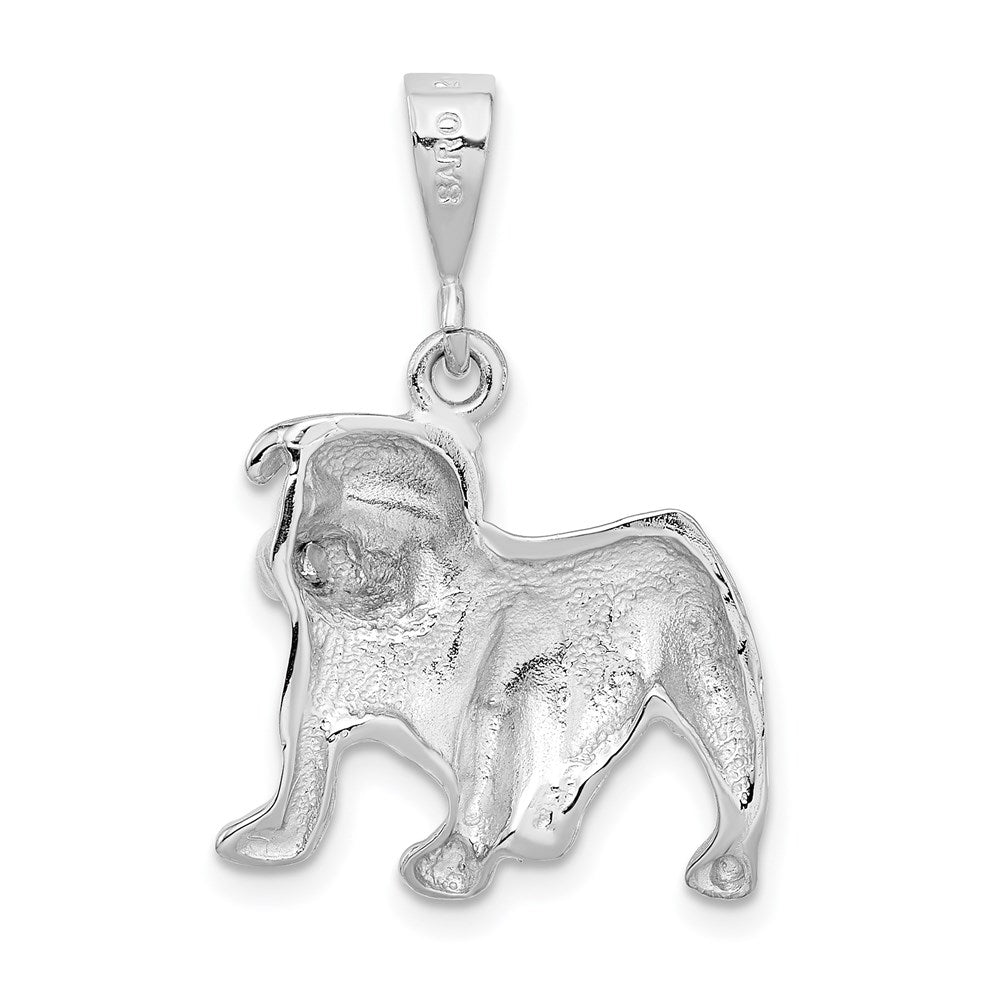 14K Weißgold Bulldogge-Anhänger