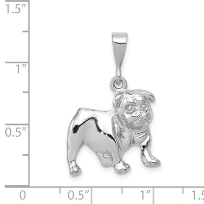 14K Weißgold Bulldogge-Anhänger