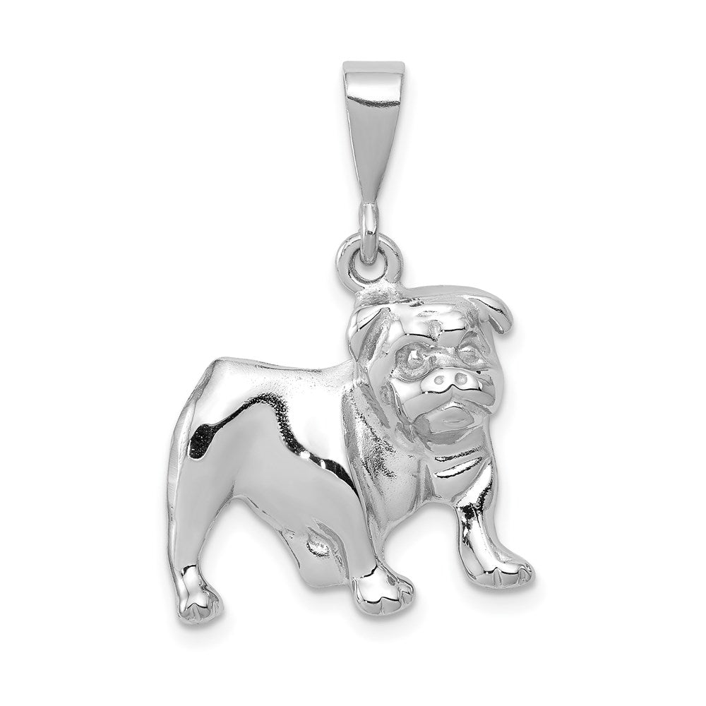 14K Weißgold Bulldogge-Anhänger