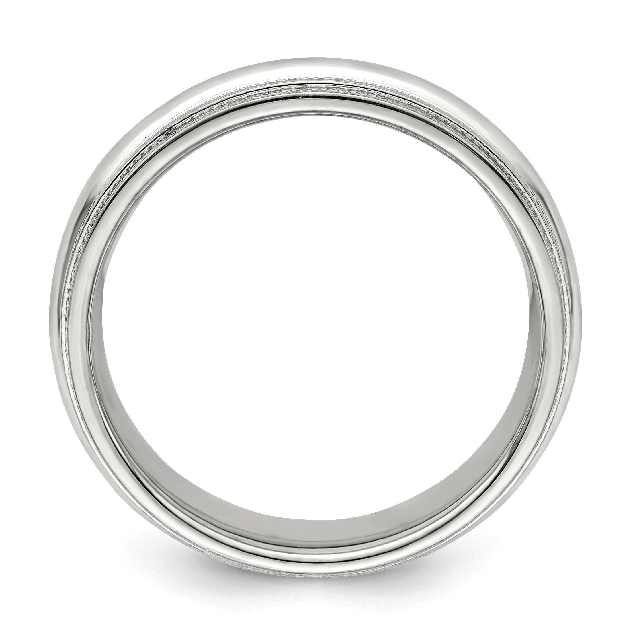 10K Weißgold 6 mm Ehering mit doppeltem Milgrain und Komfort-Passform