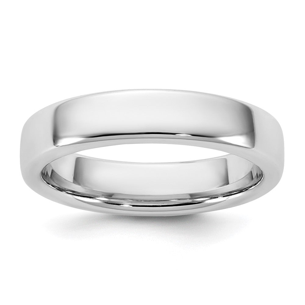 14K Weißgold 4,5mm Europäischer Komfort-Fit-Ring