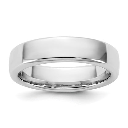 14K Weißgold 5 mm Europäischer Komfort-Fit Ring