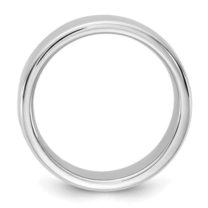 14K Weißgold 7mm Europäischer Komfort-Fit Ehering