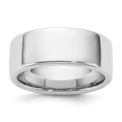 14K Weißgold 8mm Europäischer Komfortpassung Ehering