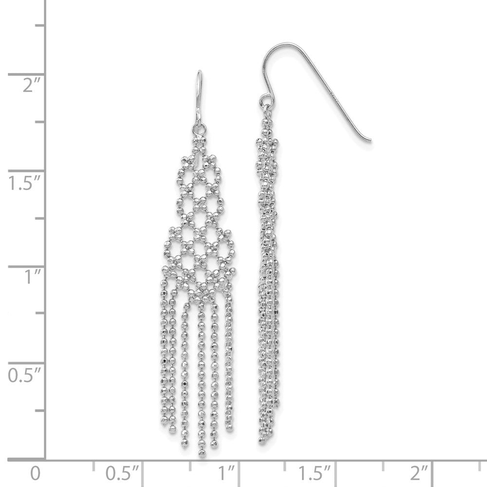 14K Weißgold Ohrringe mit Perlrand