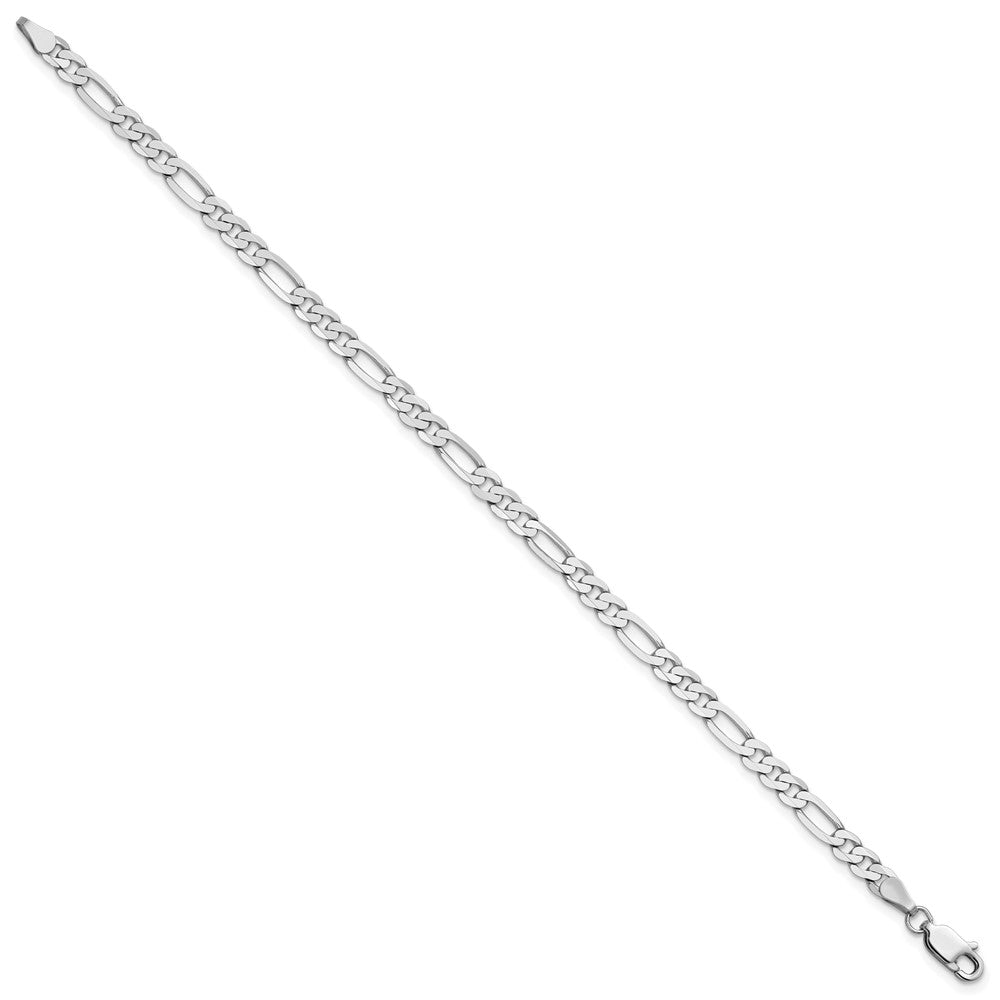 14K Weißgold Wg 4mm Flach Figaro Kette Fußkettchen