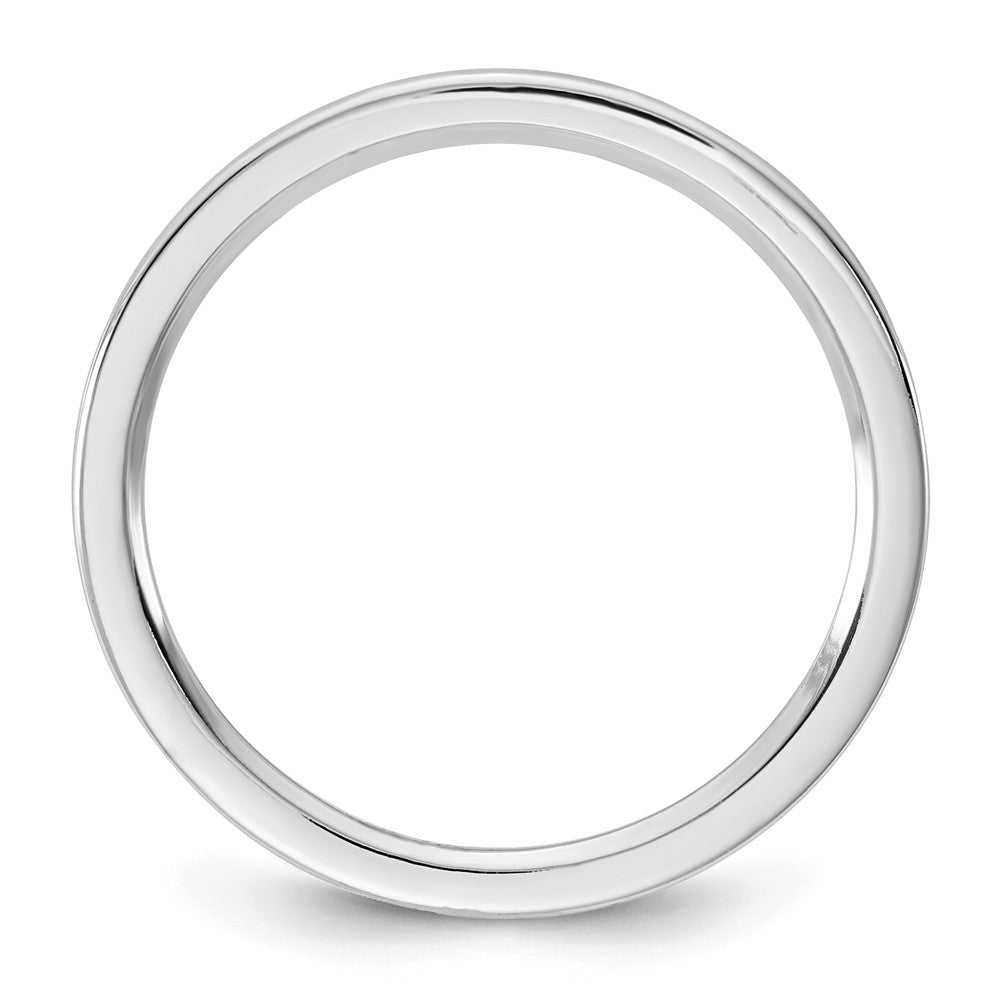 10K Weißgold 10Kw 1mm Standard Flach Komfort-Fit Ring Größe 12