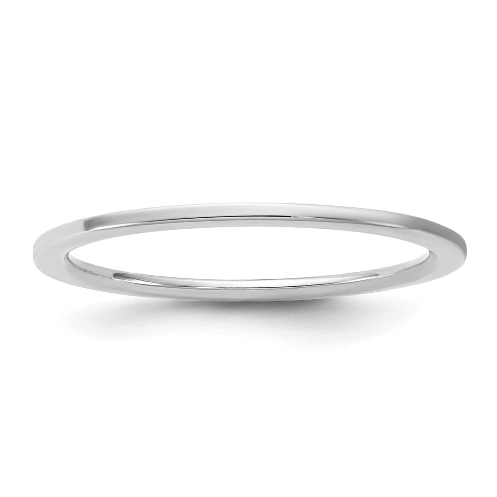 10K Weißgold 10Kw 1mm Standard Flach Komfort-Fit Ring Größe 12