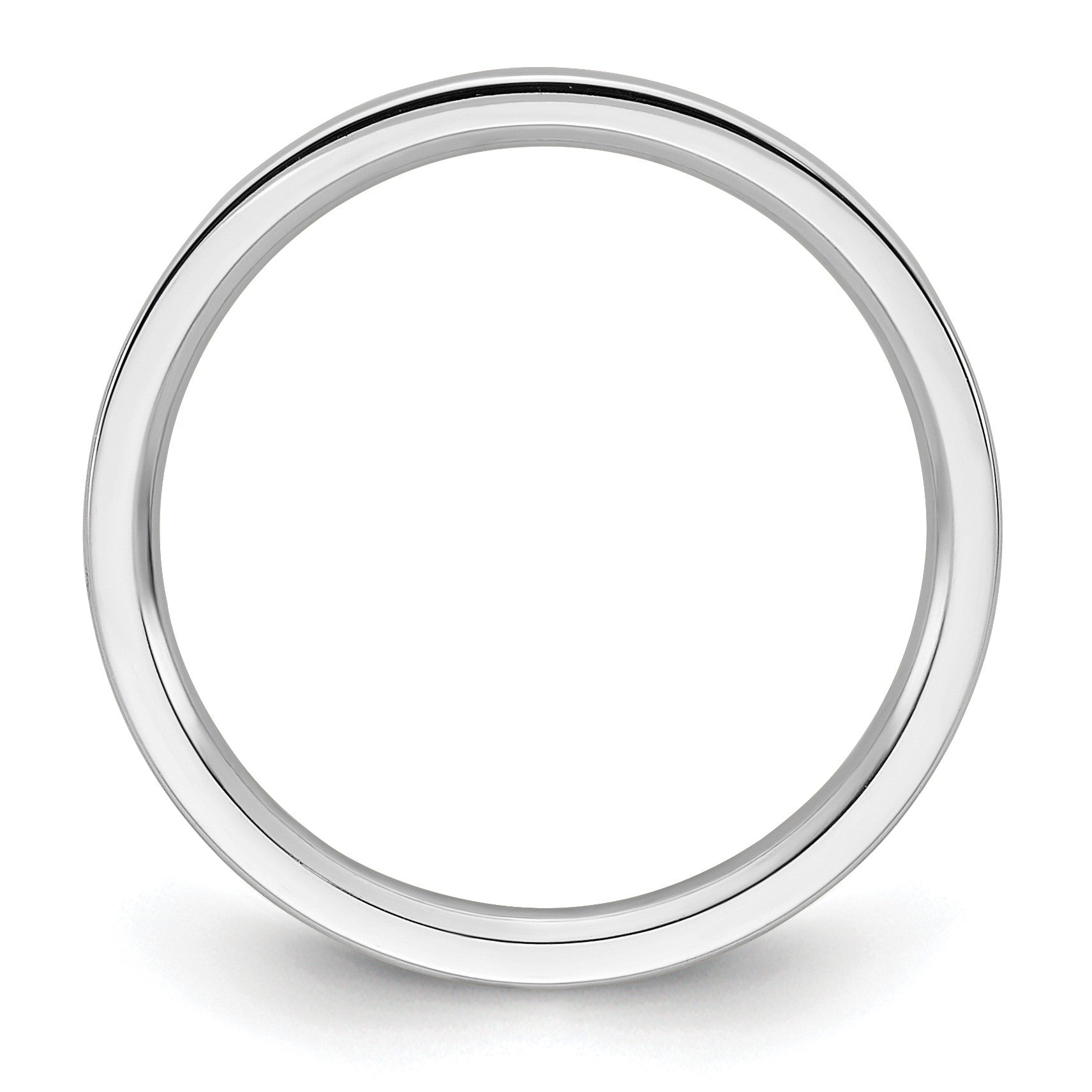14K Weißgold 2 mm Standardgewicht Flacher Ehering mit Komfort-Passform