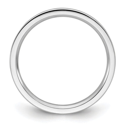 14K Weißgold 2 mm Standardgewicht Flacher Ehering mit Komfort-Passform