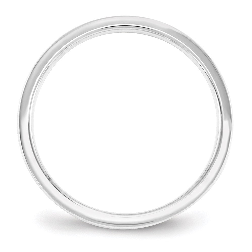 10K Weißgold 2,5 mm Standardgewicht flacher Ehering mit Komfort-Passform
